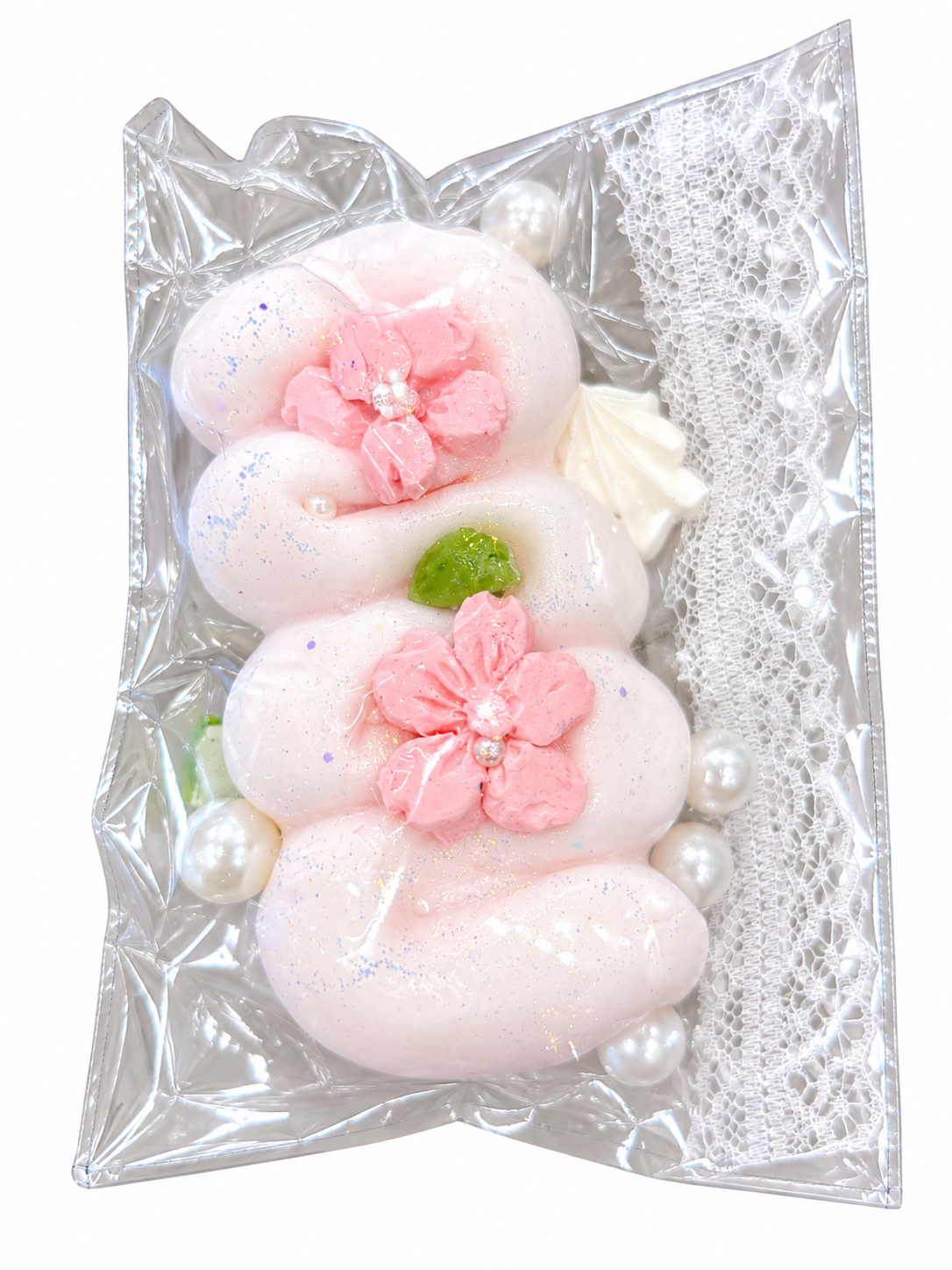 Pink Sakura Flower Cream Squishy Toy – Kawaii Design