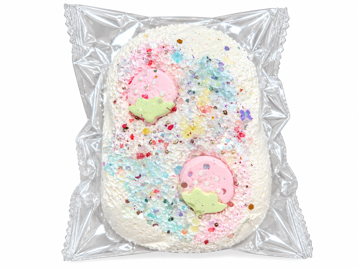 Strawberry Sprinkle Toast Squishy Toy – Pastel Kawaii Design