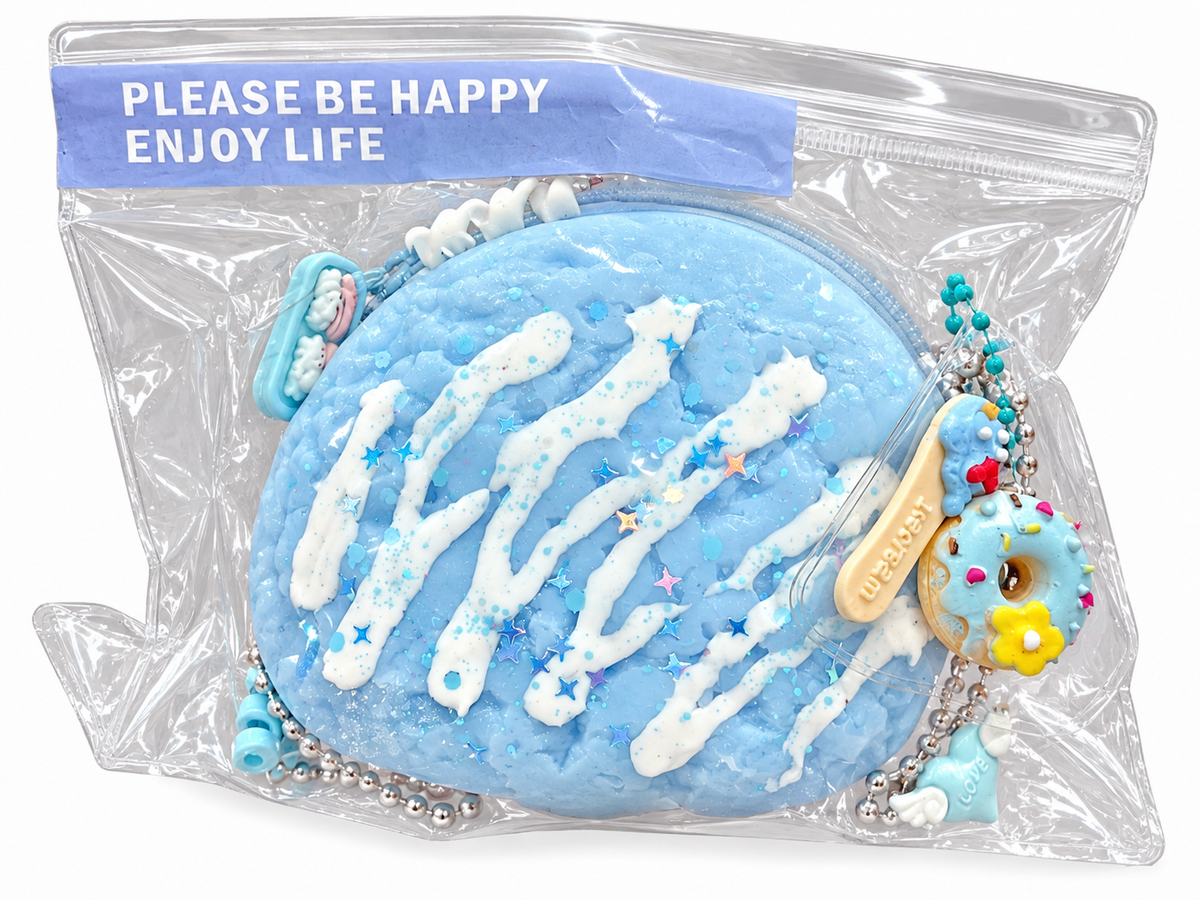 Blue Cream Dessert Bag Charm – Cute Pastel Design