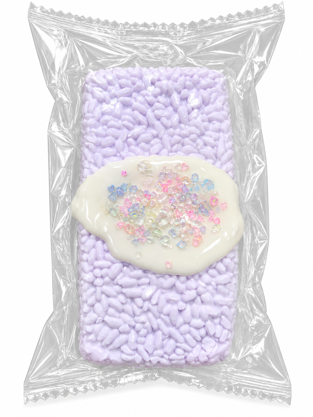 Lavender Rice Cake Squishy Toy with Rainbow Sprinkles