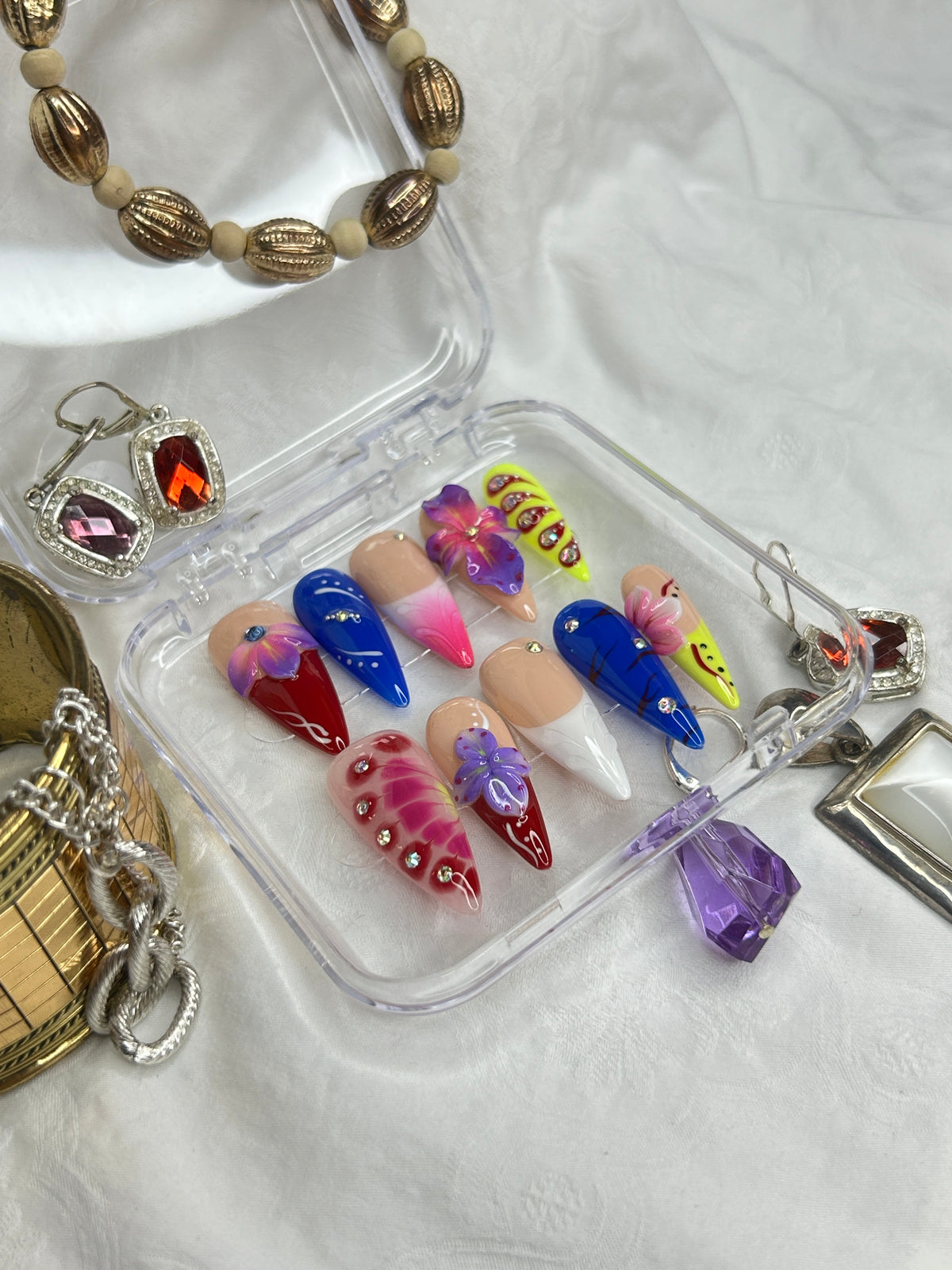 Ocean Pearl 3D Press-On Nails | Handmade Iridescent Nail Art