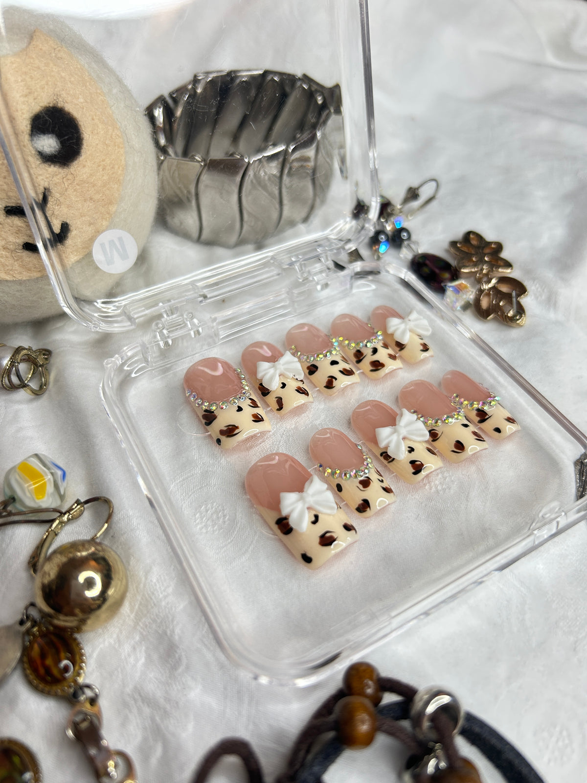 Cute Teddy Bear Press-On Nails Set