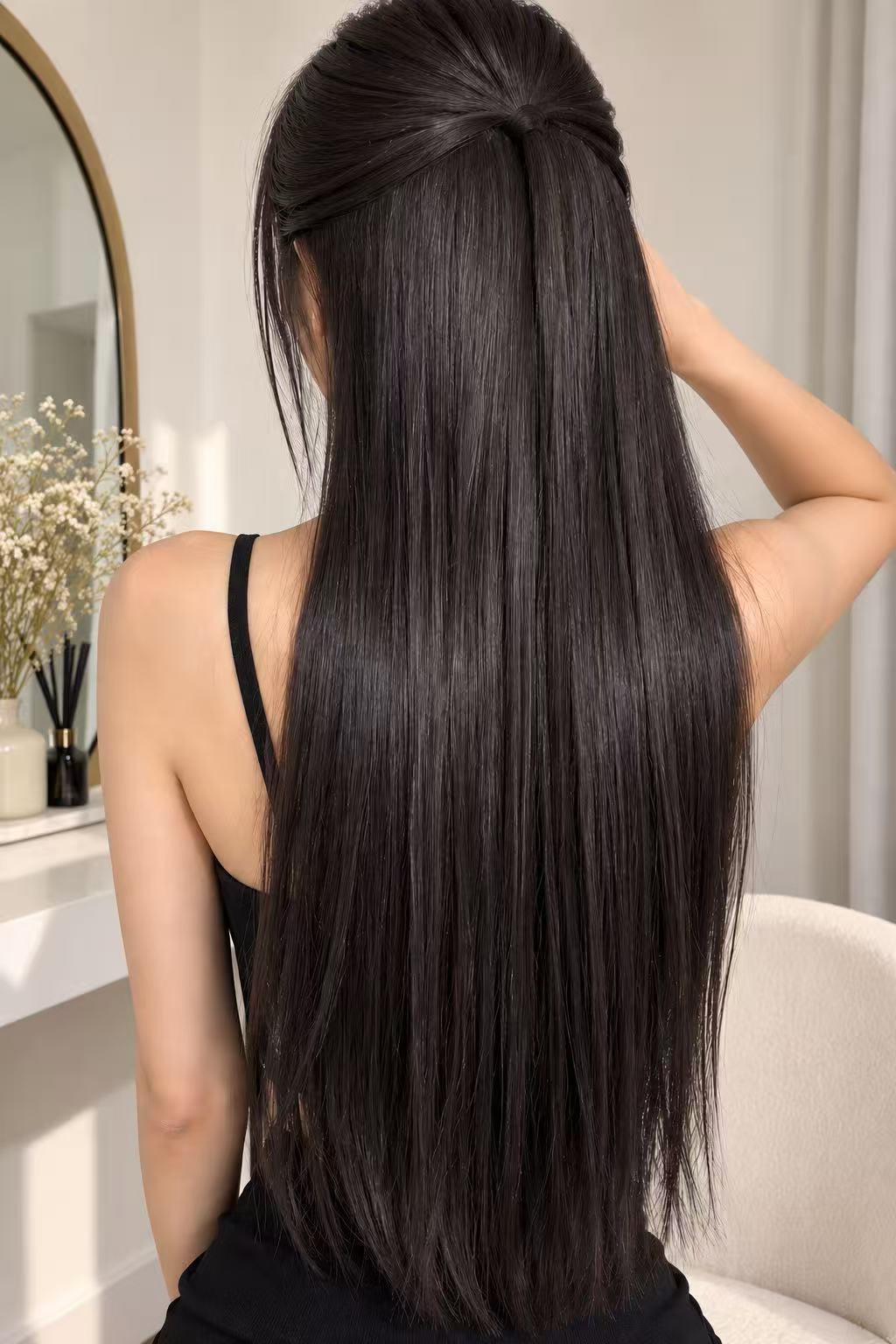 Straight Human Hair Feather Extensions