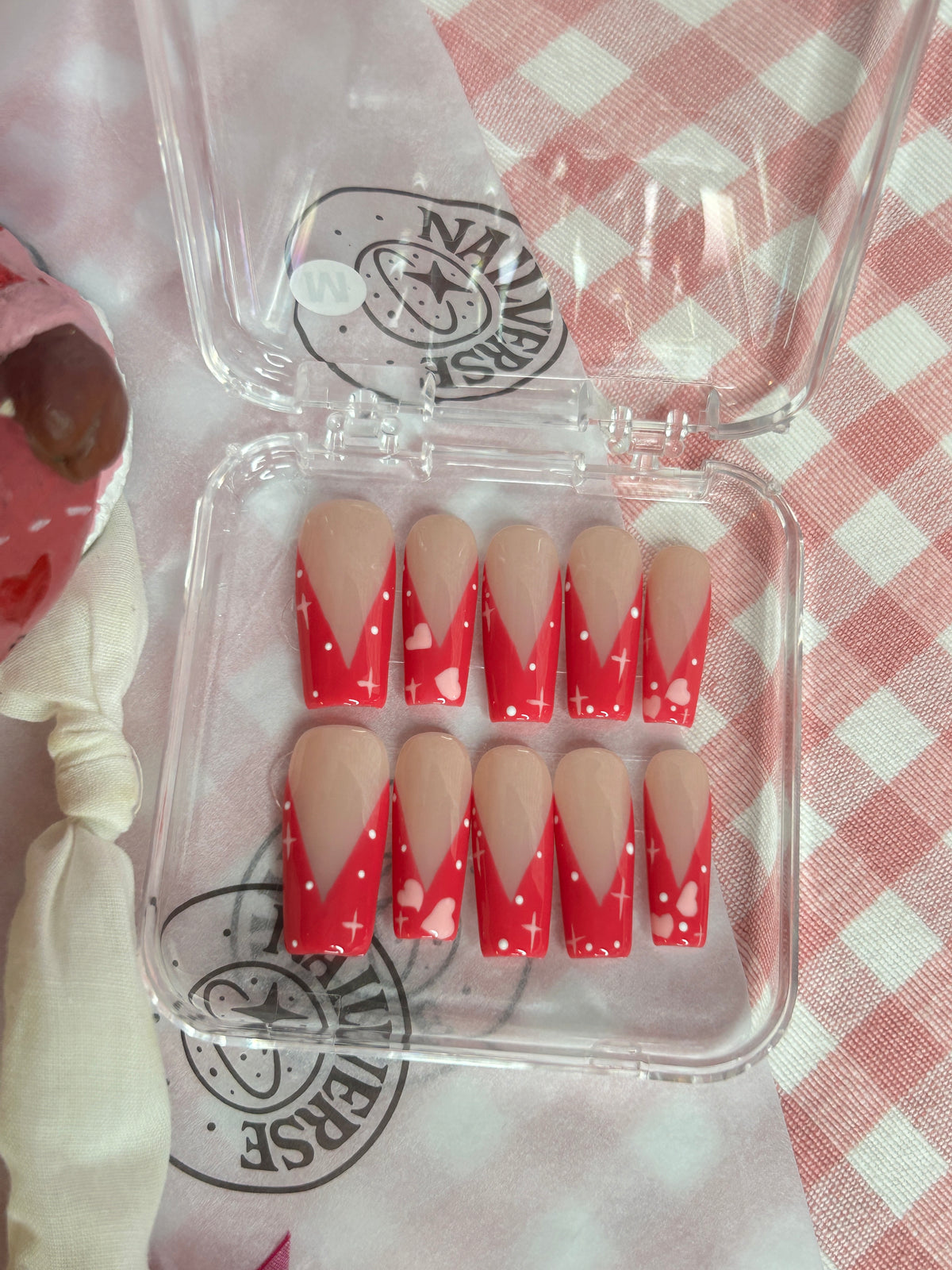 Red French Tip Press-On Nails