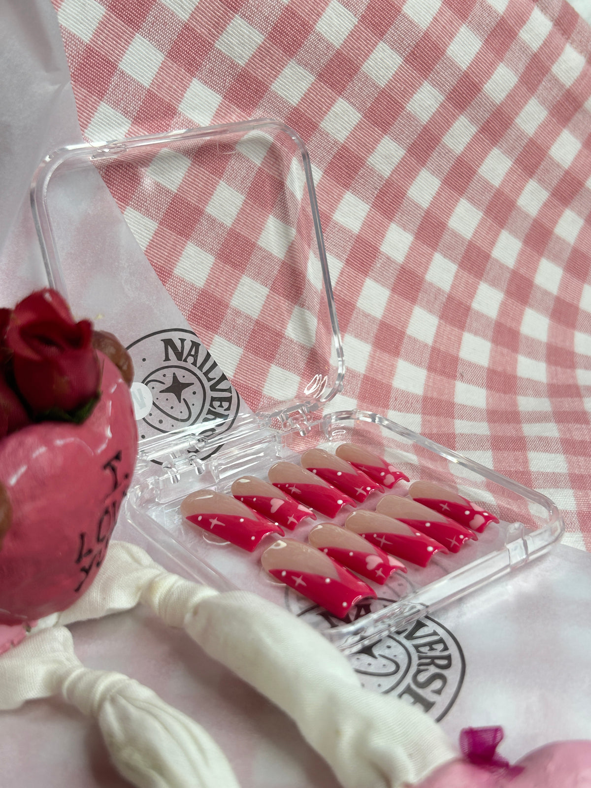 Red French Tip Press-On Nails