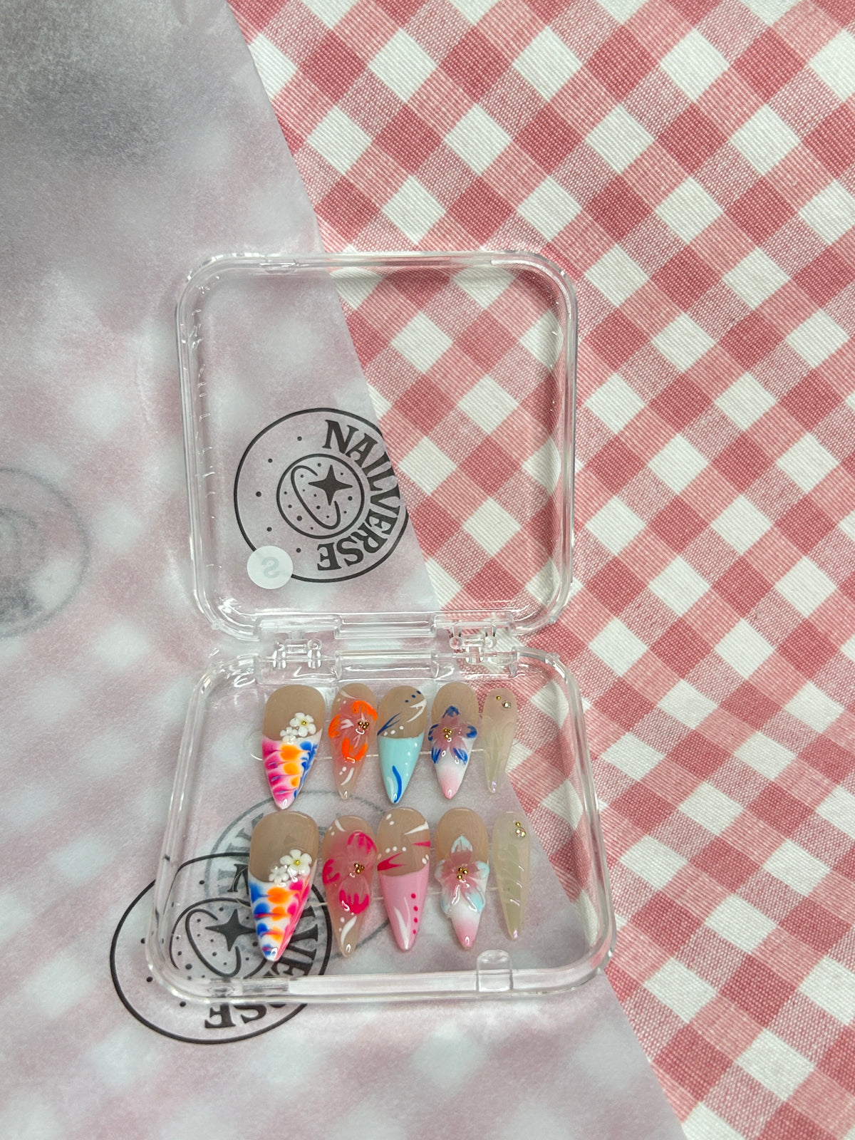 Colorful Rainbow 3D Handmade Press-On Nails