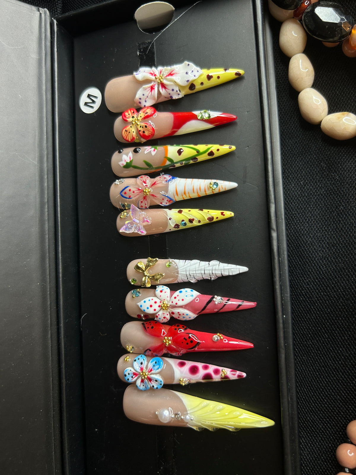 Colorful Floral Press-On Nails