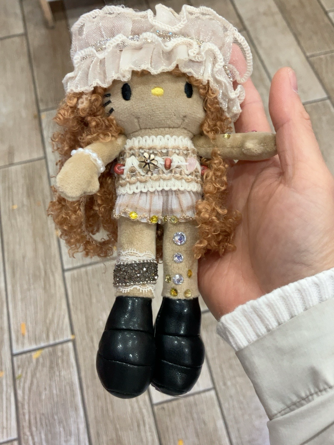 Handmade Vintage Lace Plush Doll Keychain
