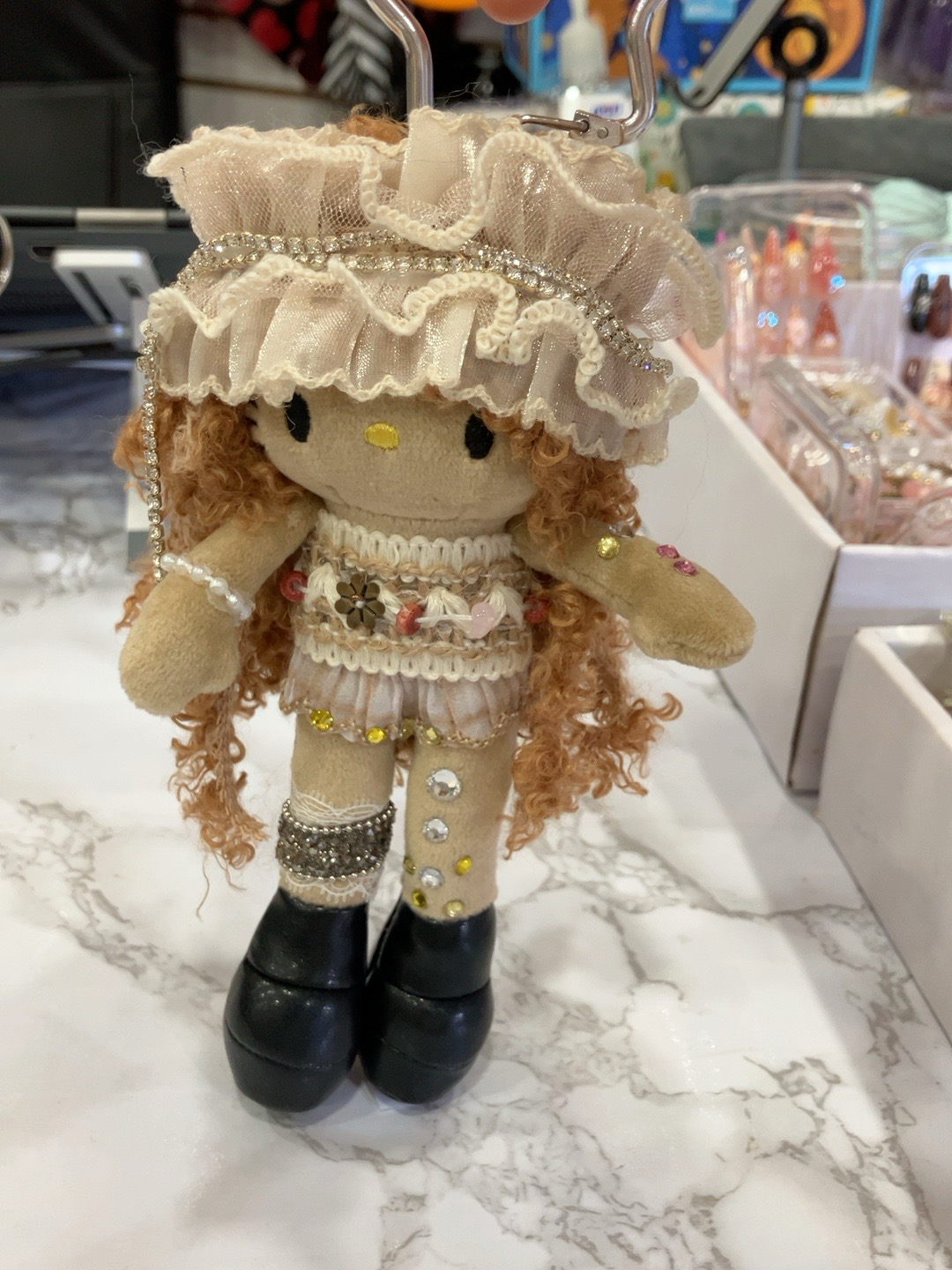 Handmade Vintage Lace Plush Doll Keychain