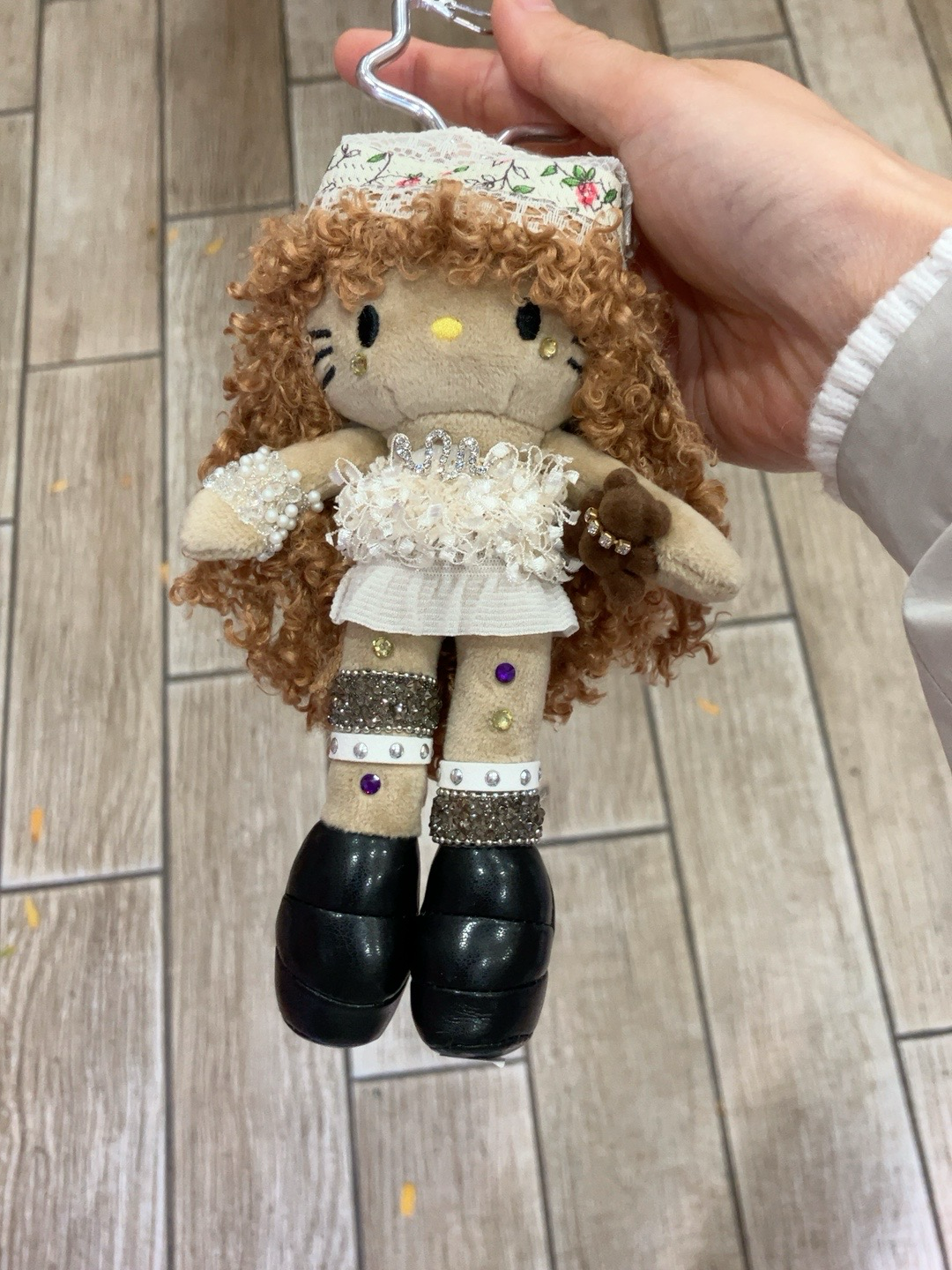 Vintage Floral Plush Doll Keychain