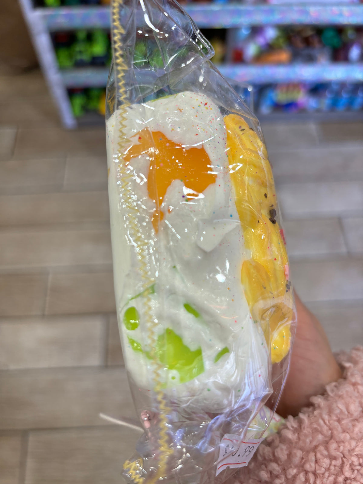 White Cream Toast Bag Charm – Yellow Star Design