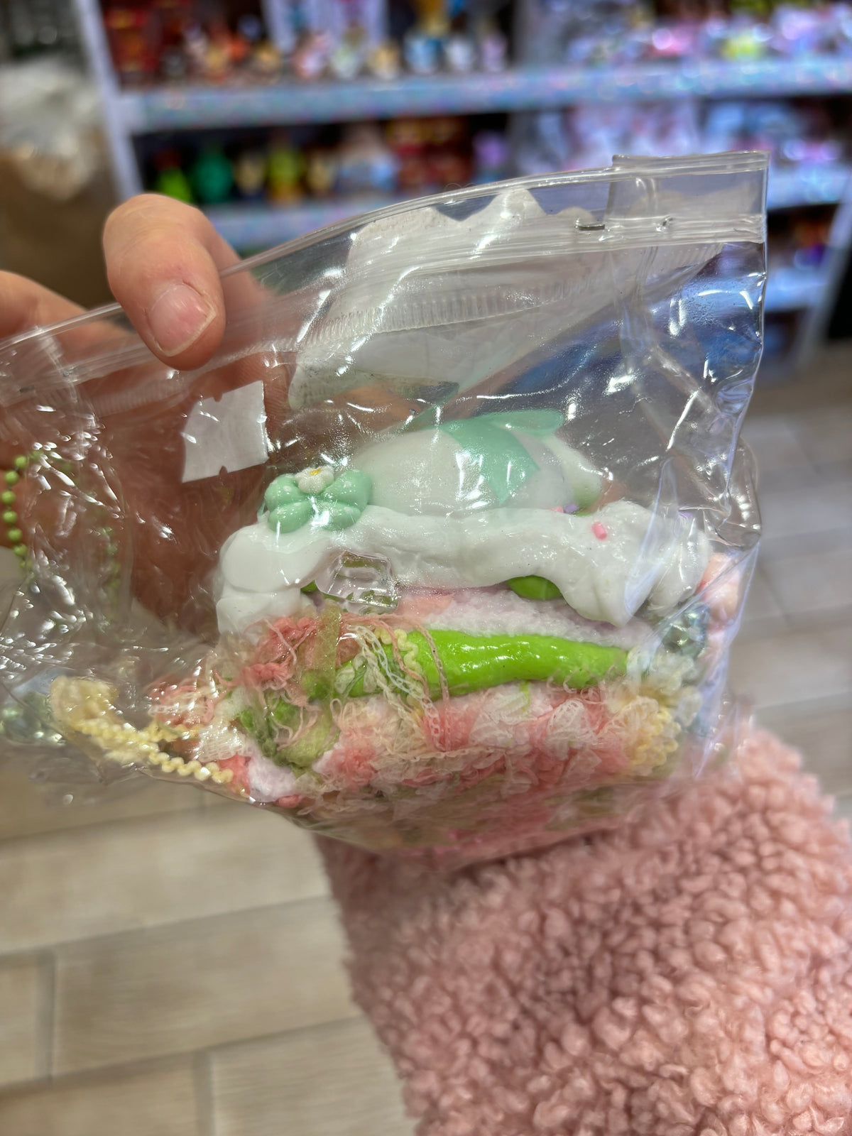 Cute Bunny Cake Squishy Toy Set – Mint Green