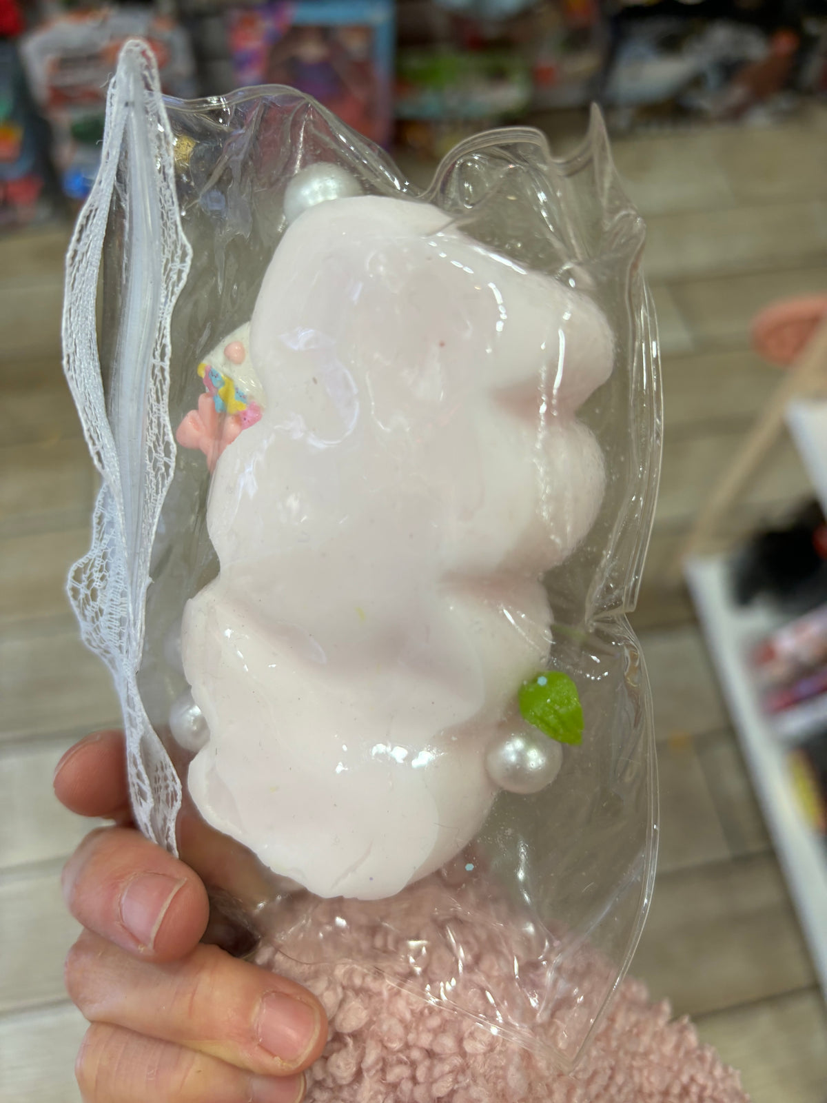 Pink Sakura Flower Cream Squishy Toy – Kawaii Design
