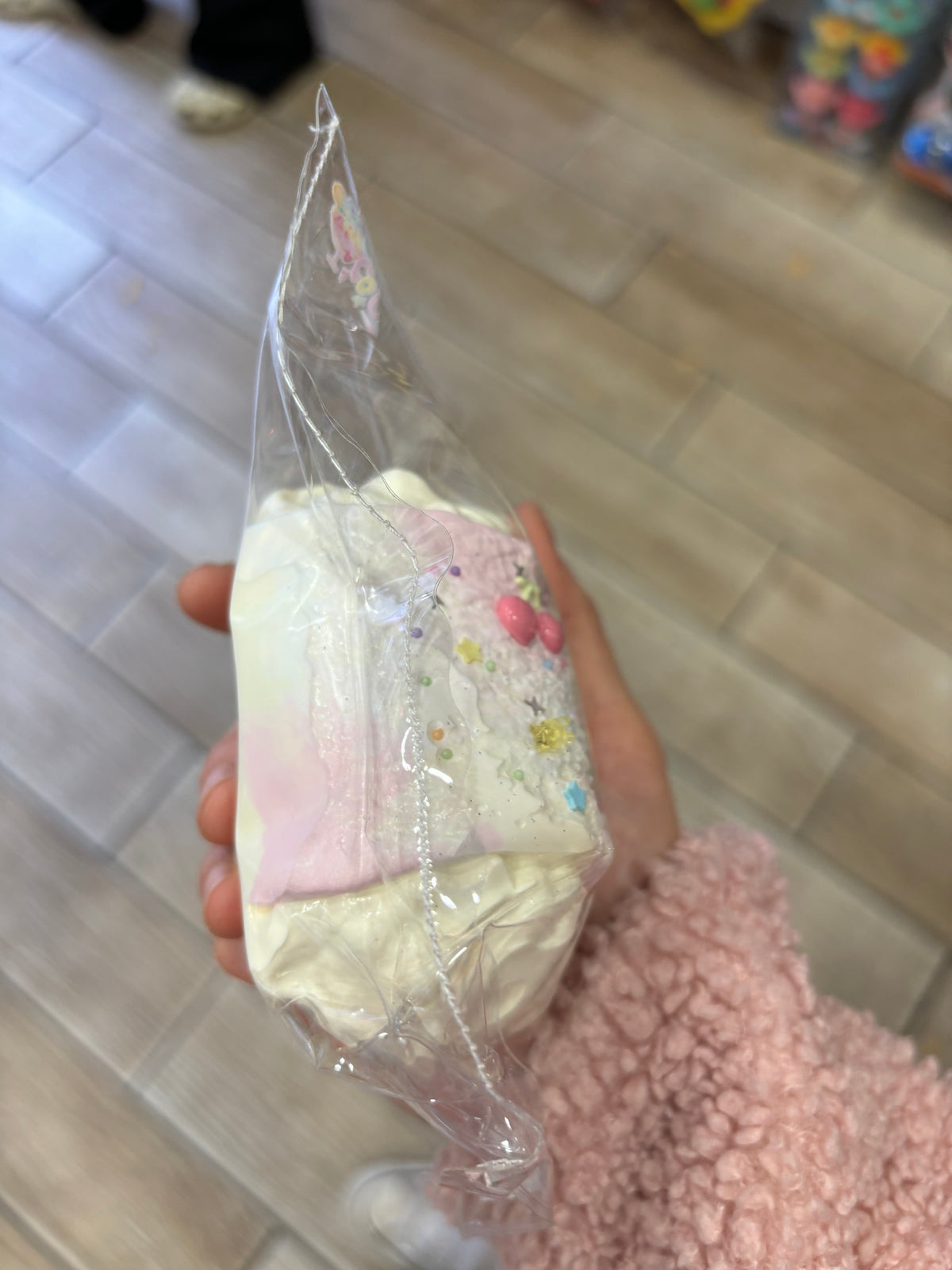 Pink Strawberry Cake Squishy Toy – Kawaii Dessert Design