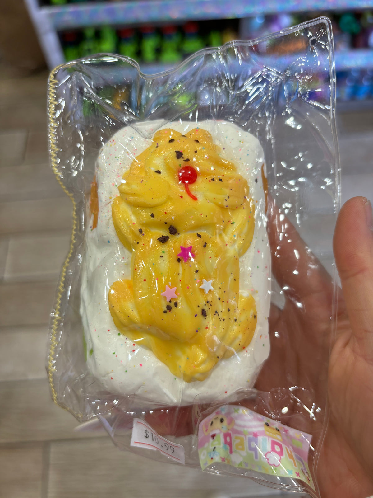 White Cream Toast Bag Charm – Yellow Star Design