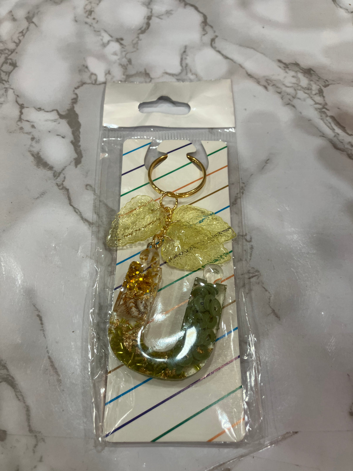 Colorful Glitter Alphabet Letter Keychain
