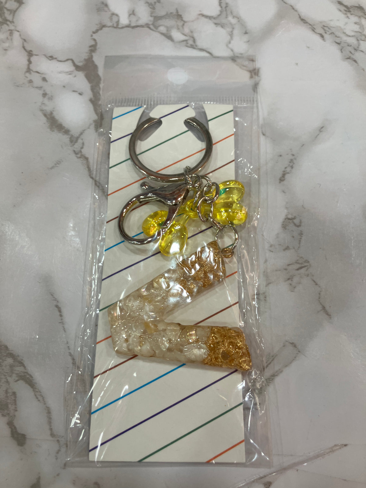 Colorful Glitter Alphabet Letter Keychain
