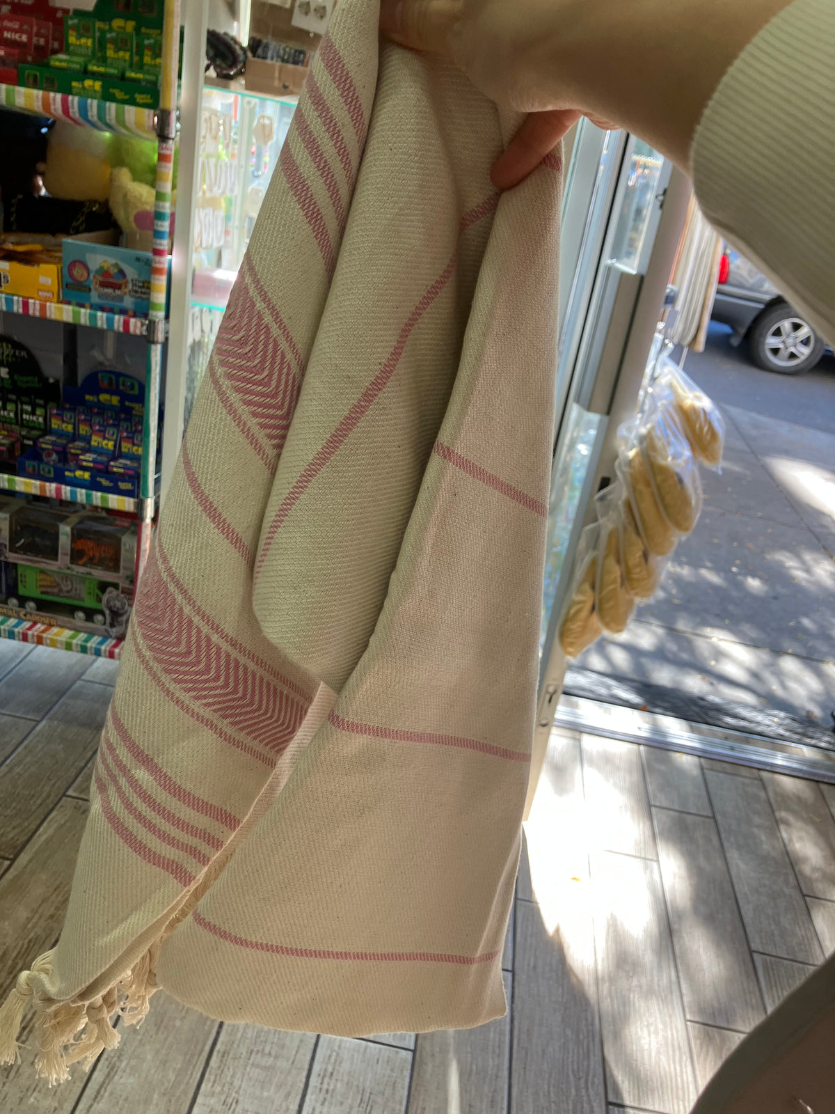 Turkish Cotton Shower Towel with Decorative Fringe
