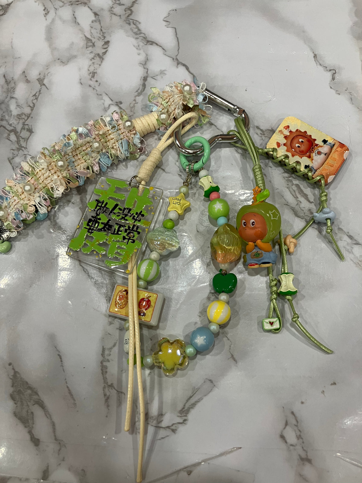 Colorful Beaded Bag Charm & Keychain