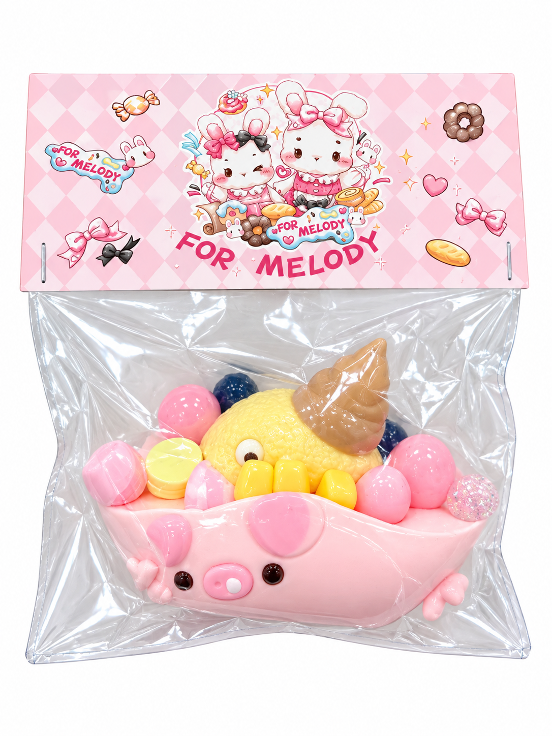 Pink Pig Candy Boat Squishy Toy