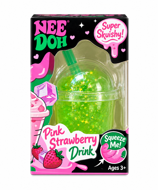 NeeDoh Pink Strawberry Drink Squish