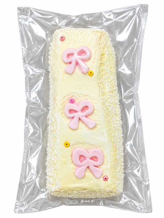 Pink Bow Cream Cake Squishy Toy – Pastel Kawaii Design