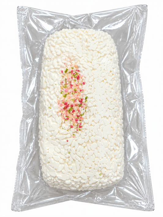 White Rice Cake Squishy Toy with Colorful Sprinkles