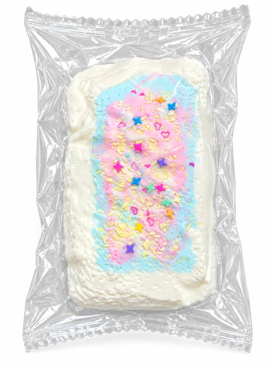 Rainbow Sprinkle Toast Squishy Toy – Pastel Kawaii Design