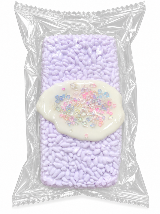 Lavender Rice Cake Squishy Toy with Rainbow Sprinkles