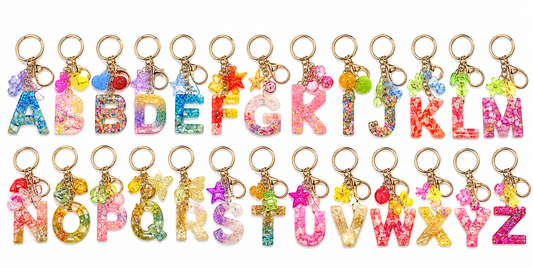Colorful Glitter Alphabet Letter Keychain