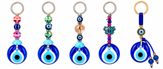 Blue Evil Eye Keychain – Colorful Beaded Charm