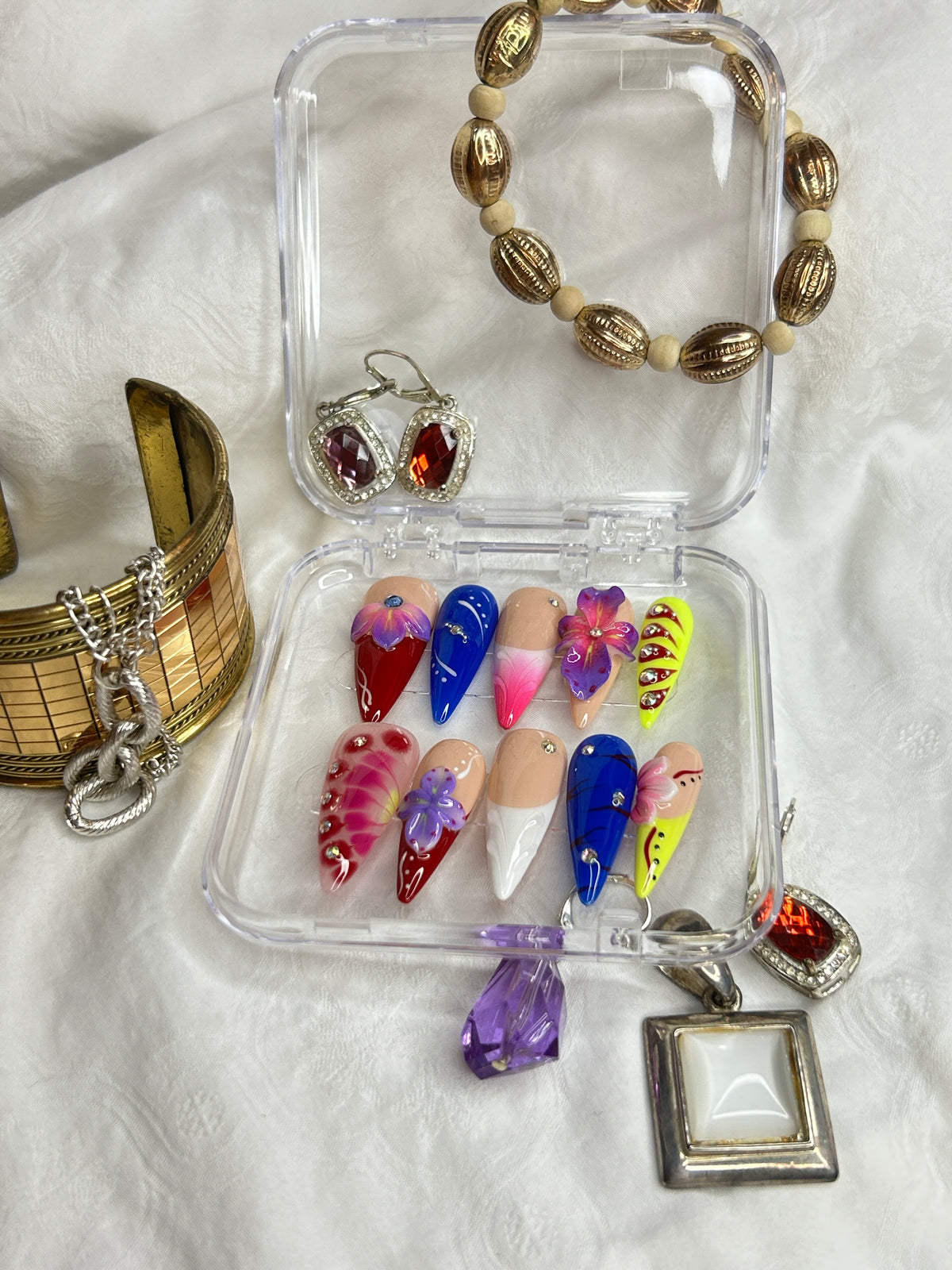 Ocean Pearl 3D Press-On Nails | Handmade Iridescent Nail Art
