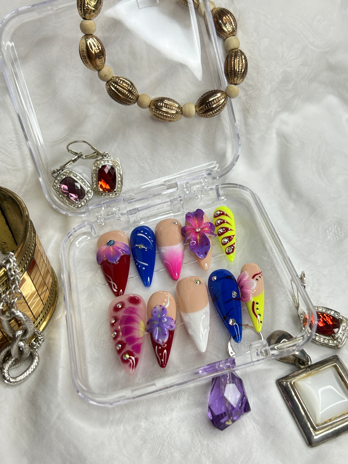 Ocean Pearl 3D Press-On Nails | Handmade Iridescent Nail Art