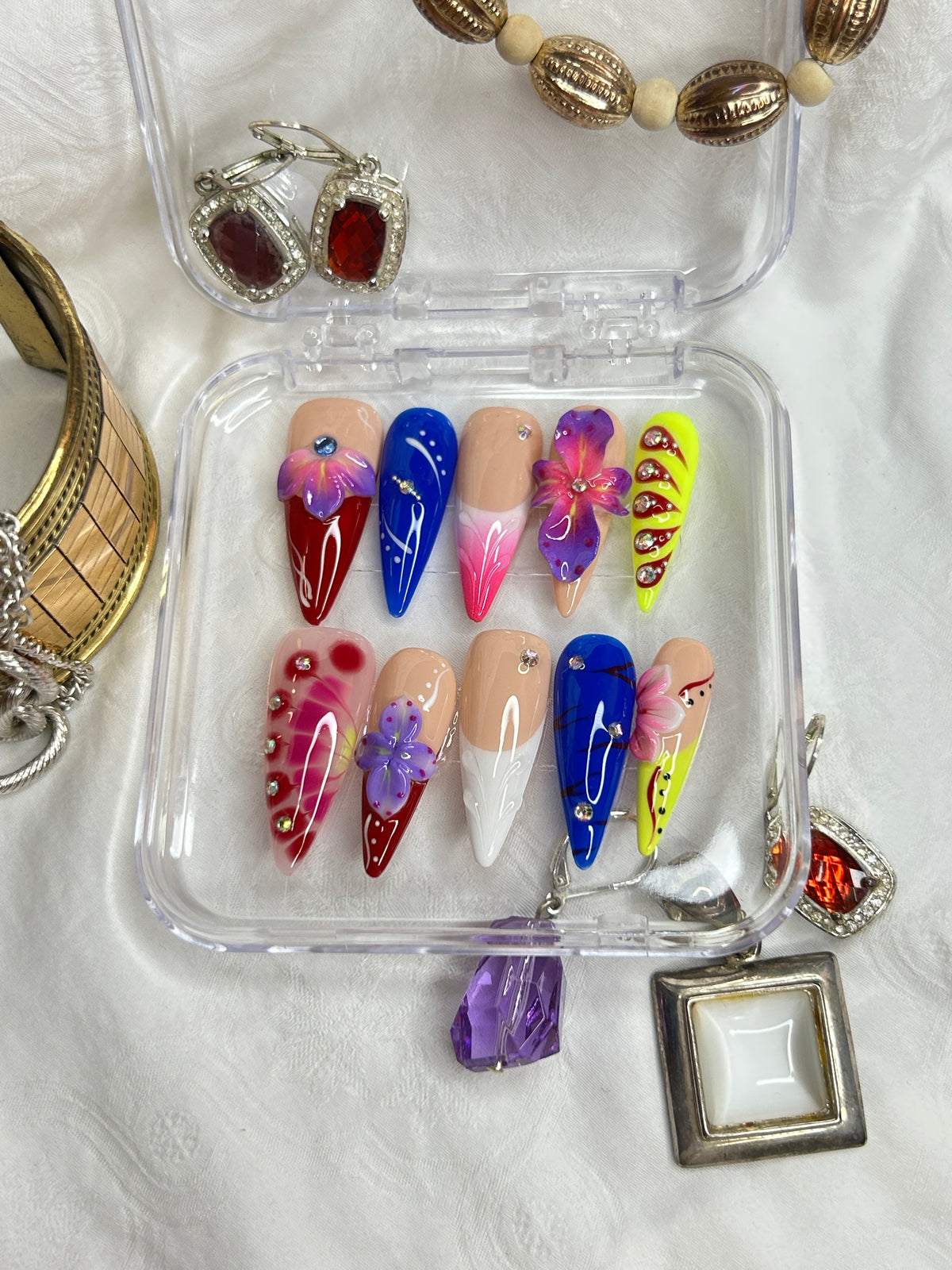 Ocean Pearl 3D Press-On Nails | Handmade Iridescent Nail Art