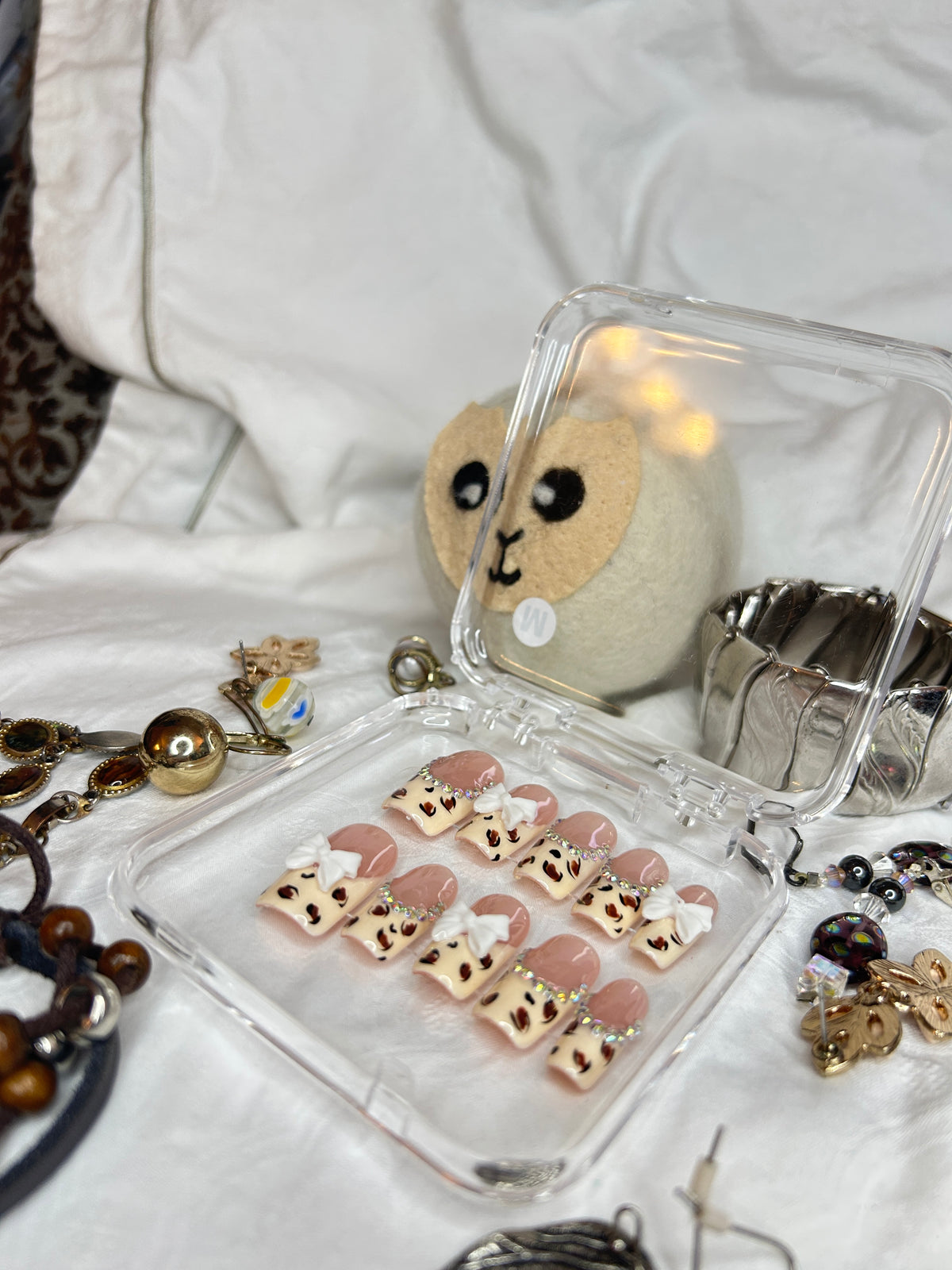 Cute Teddy Bear Press-On Nails Set