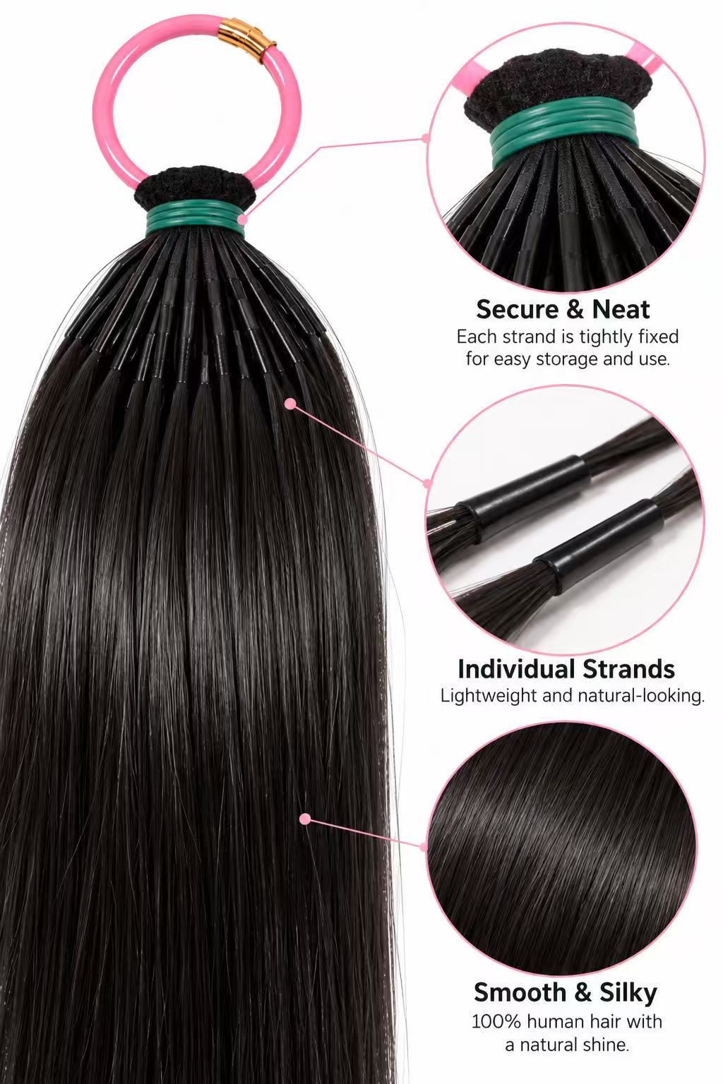 Straight Human Hair Feather Extensions