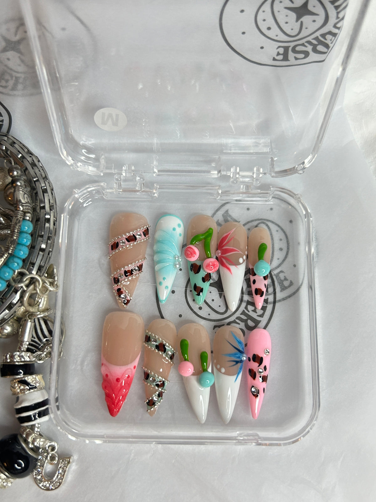 Colorful Fruit Floral Press-On Nails