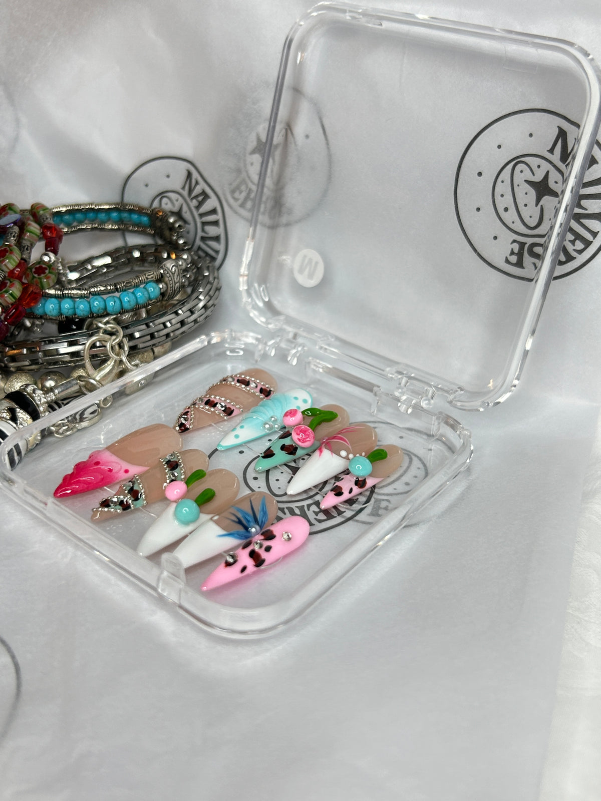 Colorful Fruit Floral Press-On Nails