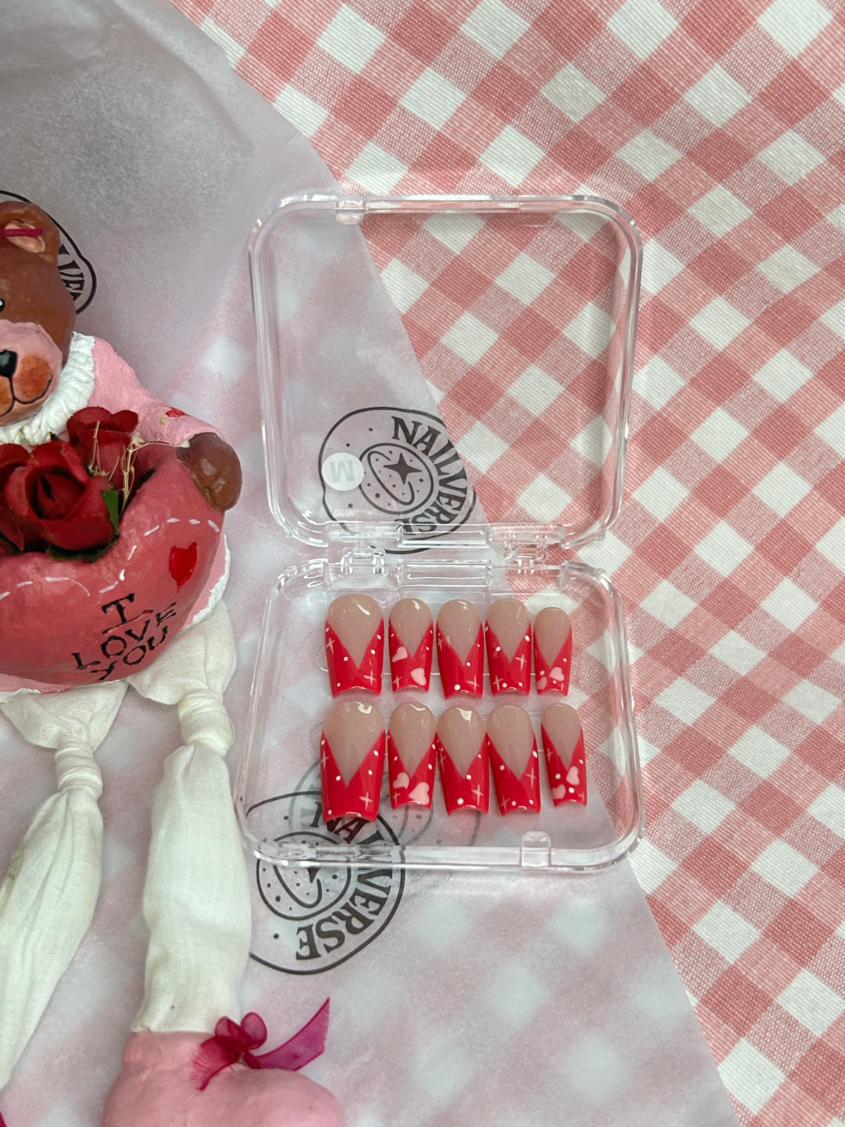 Red French Tip Press-On Nails