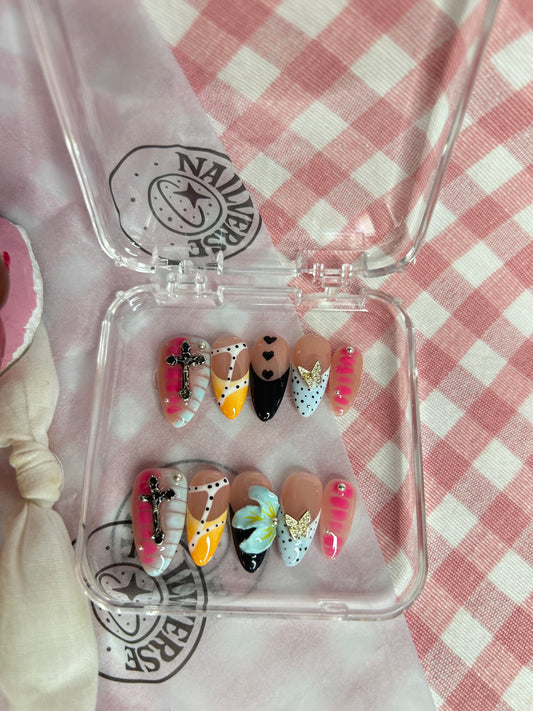 Cute Colorful Cartoon 3D Press-On Nails