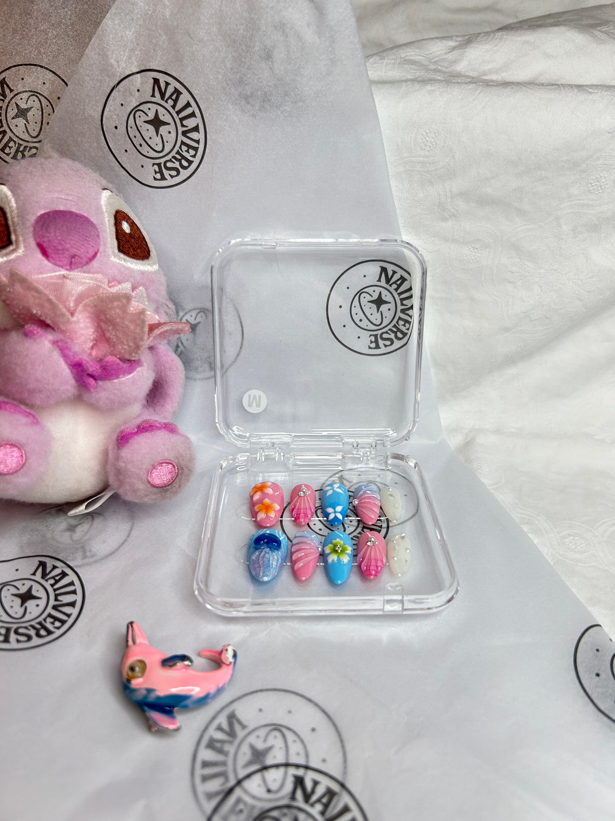 Colorful Ocean Summer 3D Handmade Press-On Nails