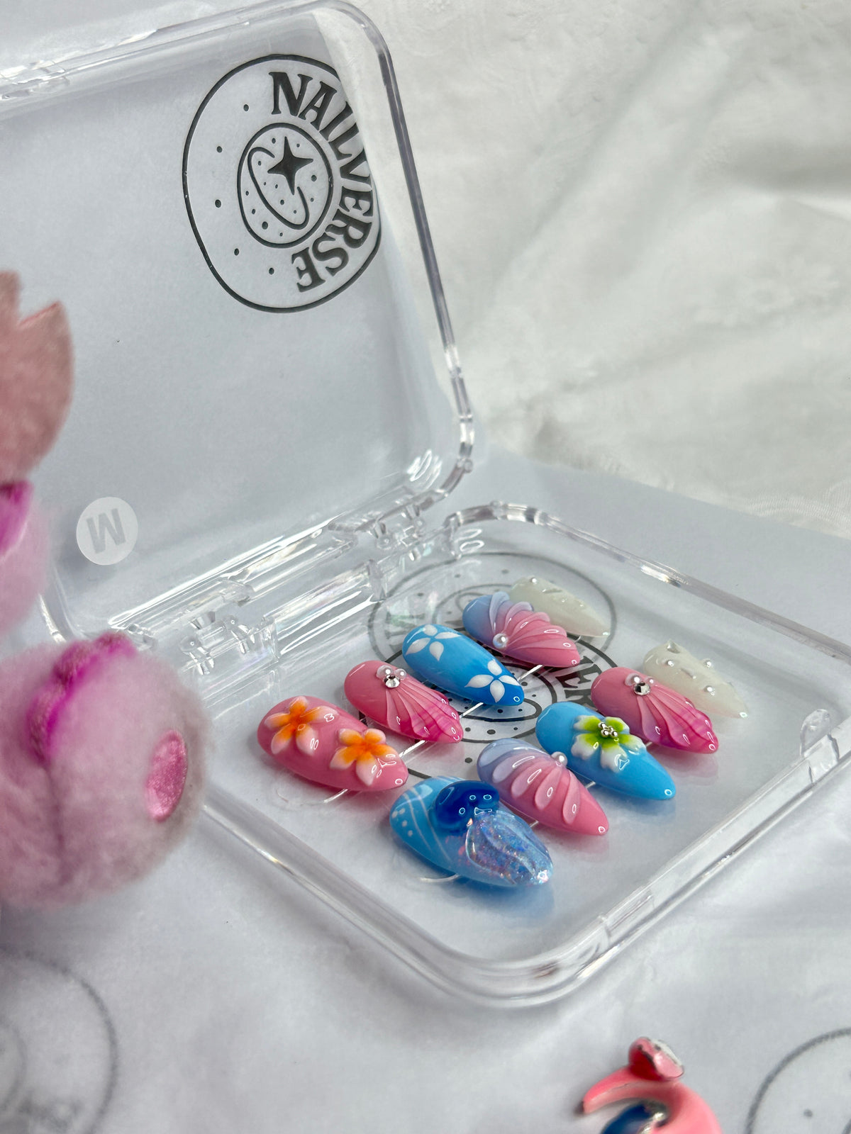 Colorful Ocean Summer 3D Handmade Press-On Nails