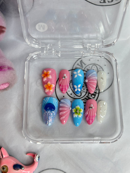 Colorful Ocean Summer 3D Handmade Press-On Nails