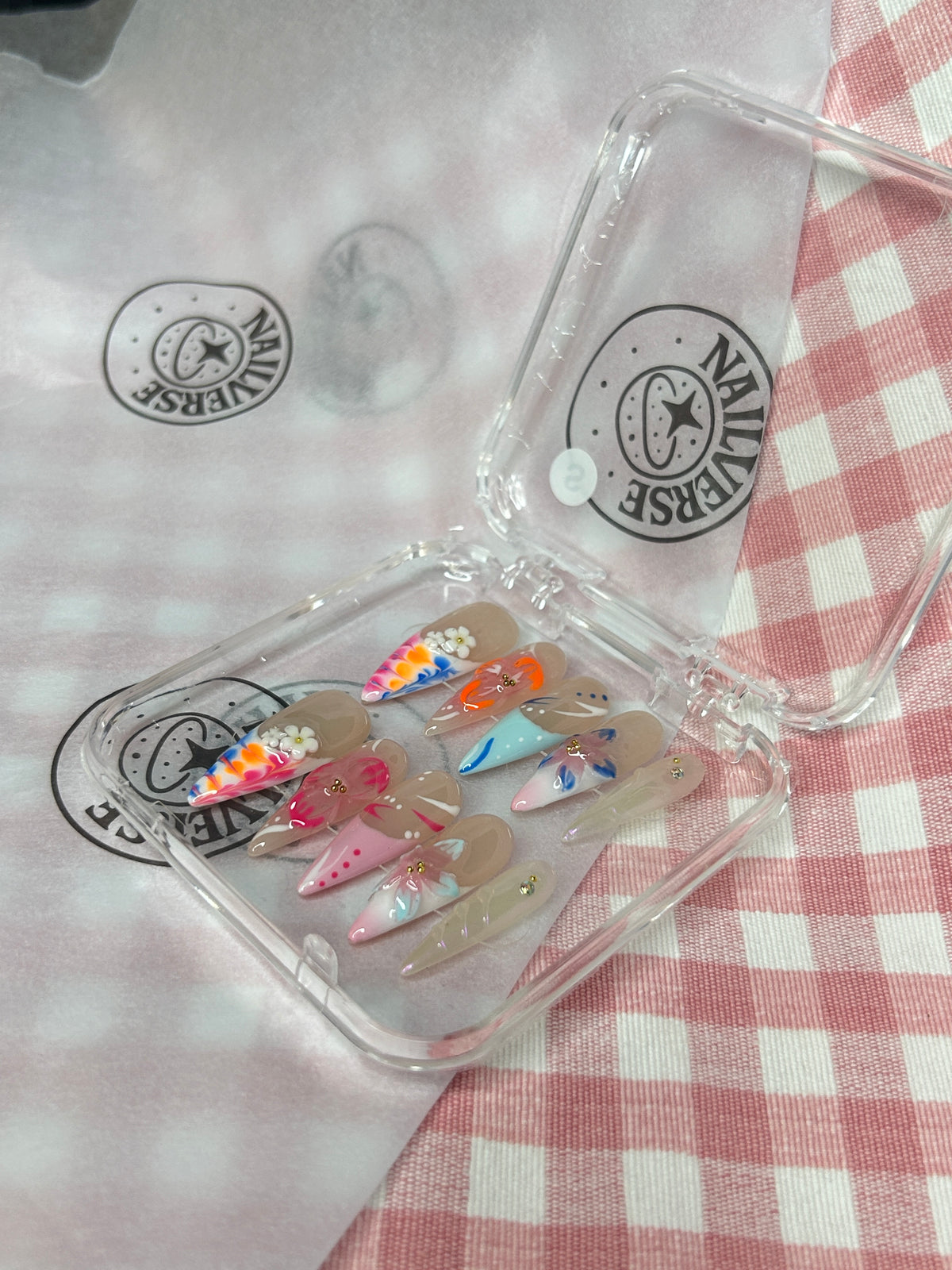 Colorful Rainbow 3D Handmade Press-On Nails