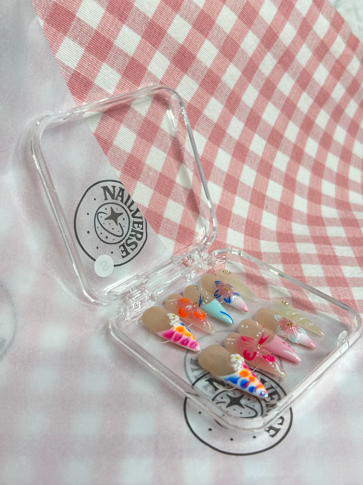 Colorful Rainbow 3D Handmade Press-On Nails