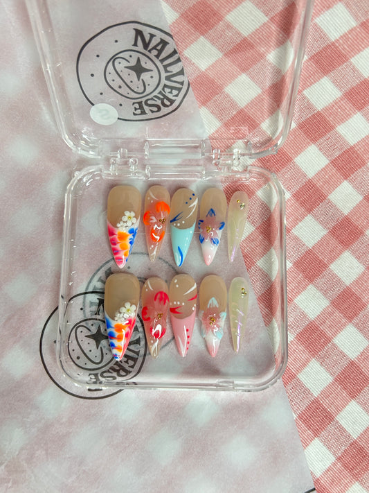 Colorful Rainbow 3D Handmade Press-On Nails