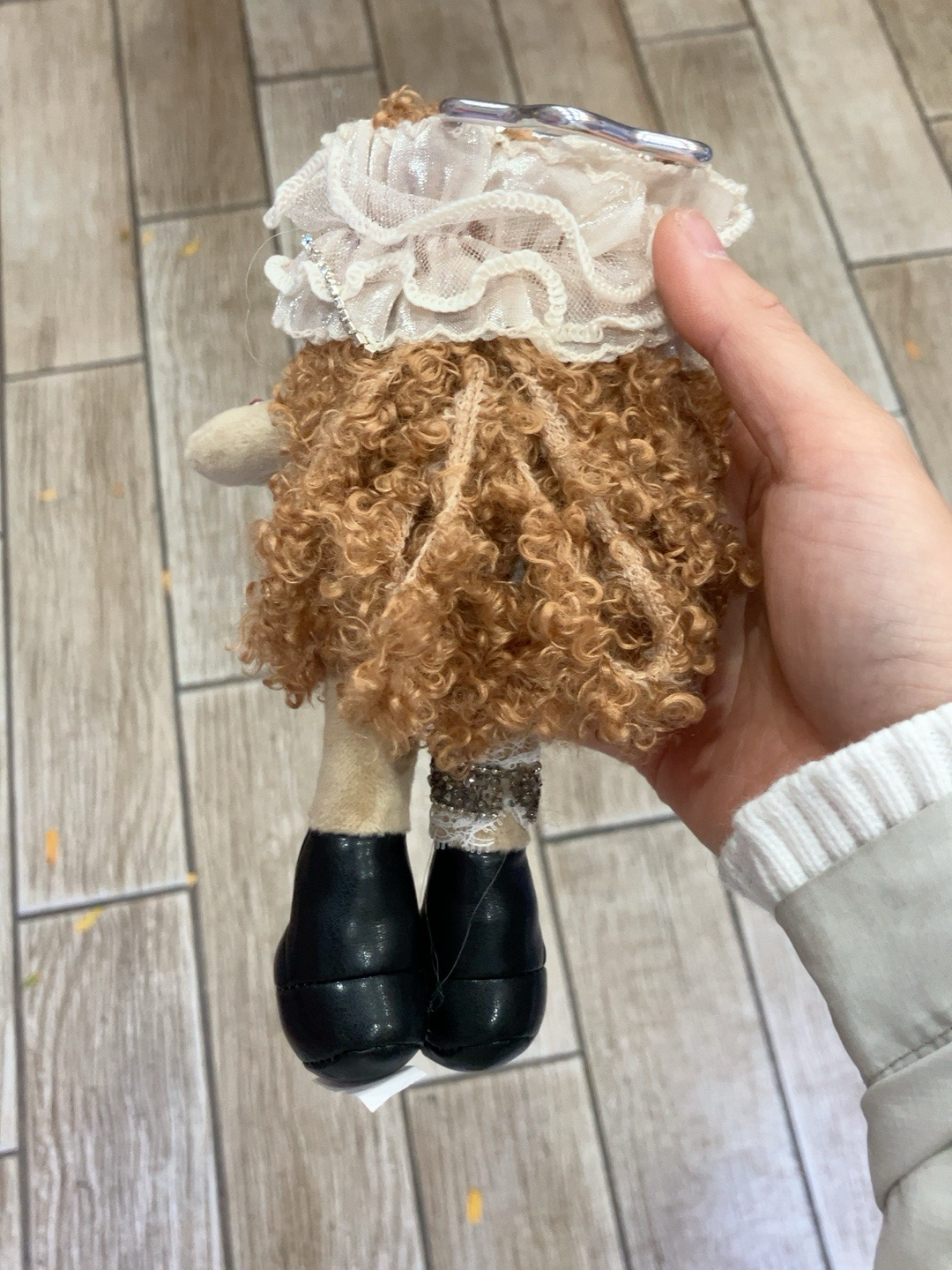 Handmade Vintage Lace Plush Doll Keychain