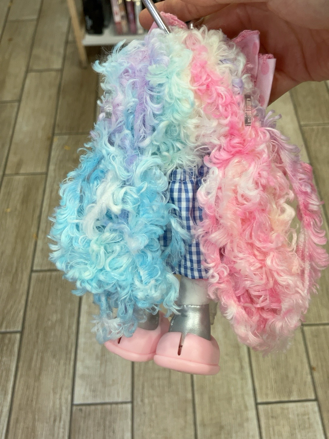 Cute Pink & Blue Plush Doll with Glasses