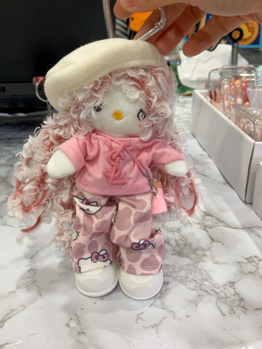 Pink Plush Doll with Outfit