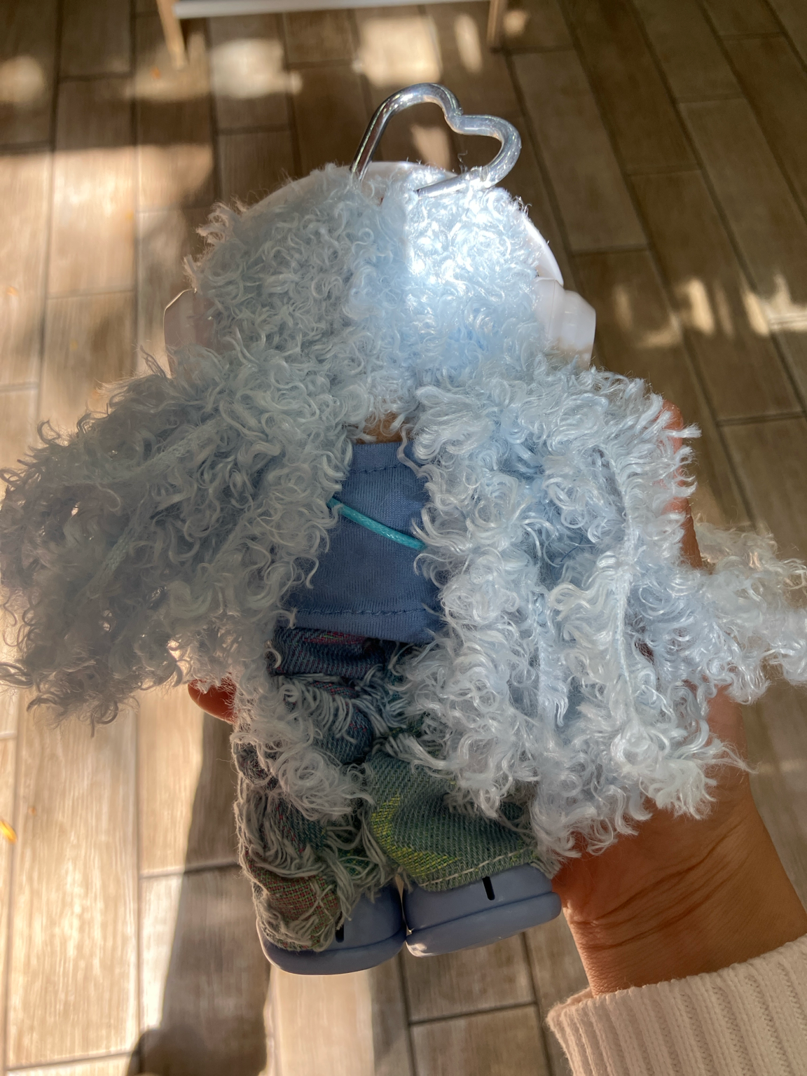 Handmade Plush Doll Keychain – Blue